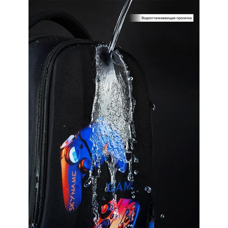 Marque Skyname sac d'école orthopédique pour garçons sacs à dos de bande dessinée 3D étudiants USB c