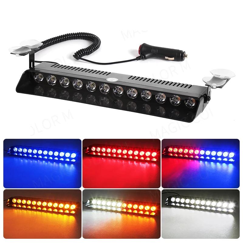 12 LED voiture lumière stroboscopique Flash Signal d'avertissement balise Police pompier d'urgence p