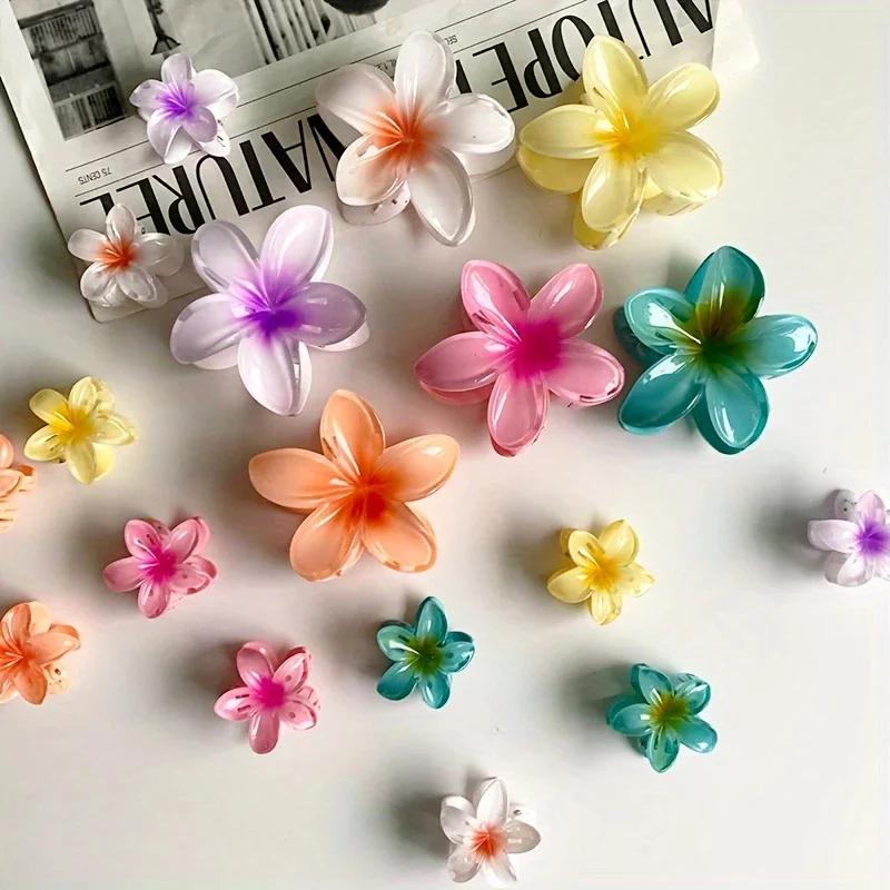 Pinces à cheveux en forme d'œuf, 3 ou 18 pièces, dégradé de couleur bonbon, fleurs adaptées au quoti