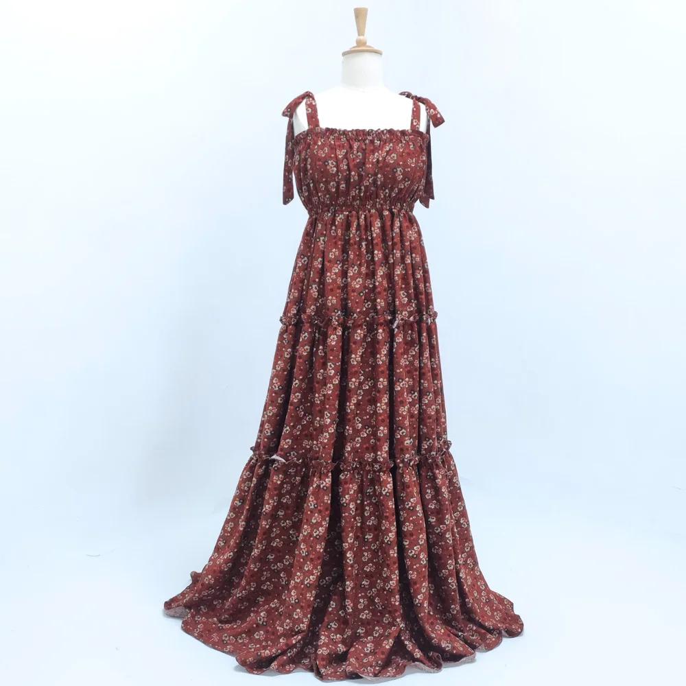 Robe de photographie pour femmes, élégante, en tissu de coton imprimé, Camisole, robes de photograph