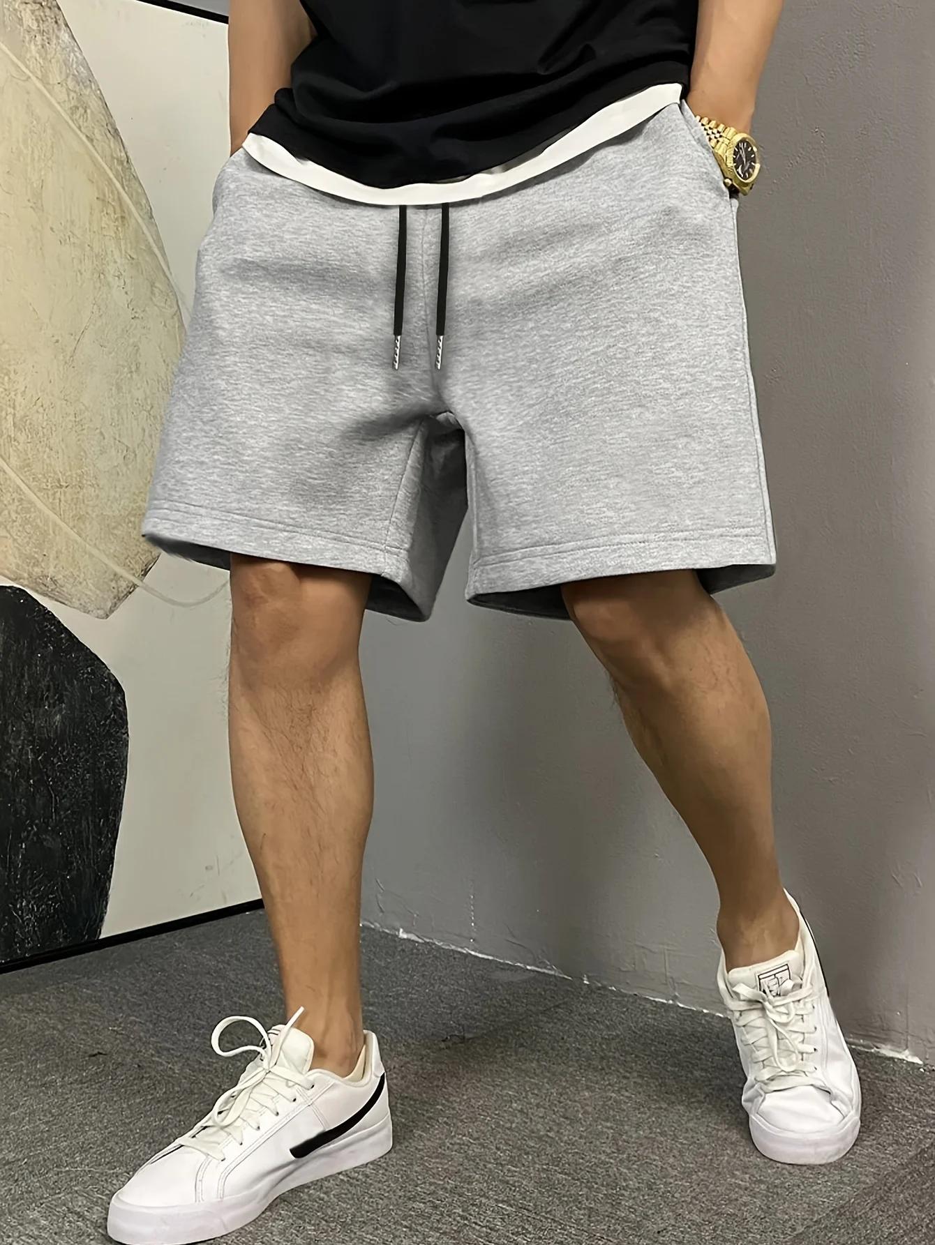 Shorts décontractés américains pour hommes, coupe ample, taille élastique avec cordon de serrage, ad