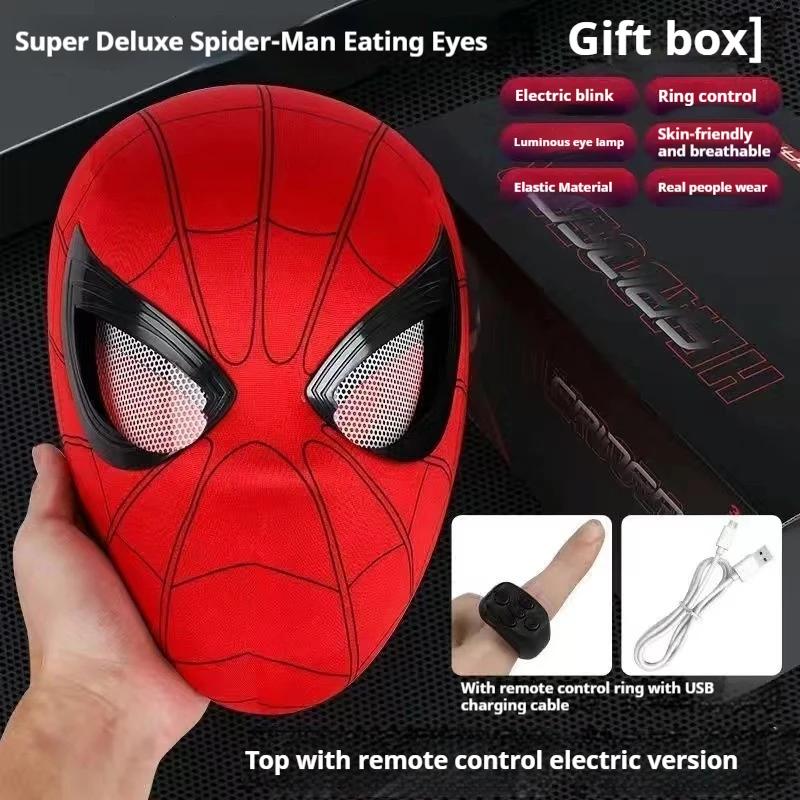 Spiderman Mascara couvre-chef Cosplay yeux mobiles masque électronique Spider Man télécommande jouet