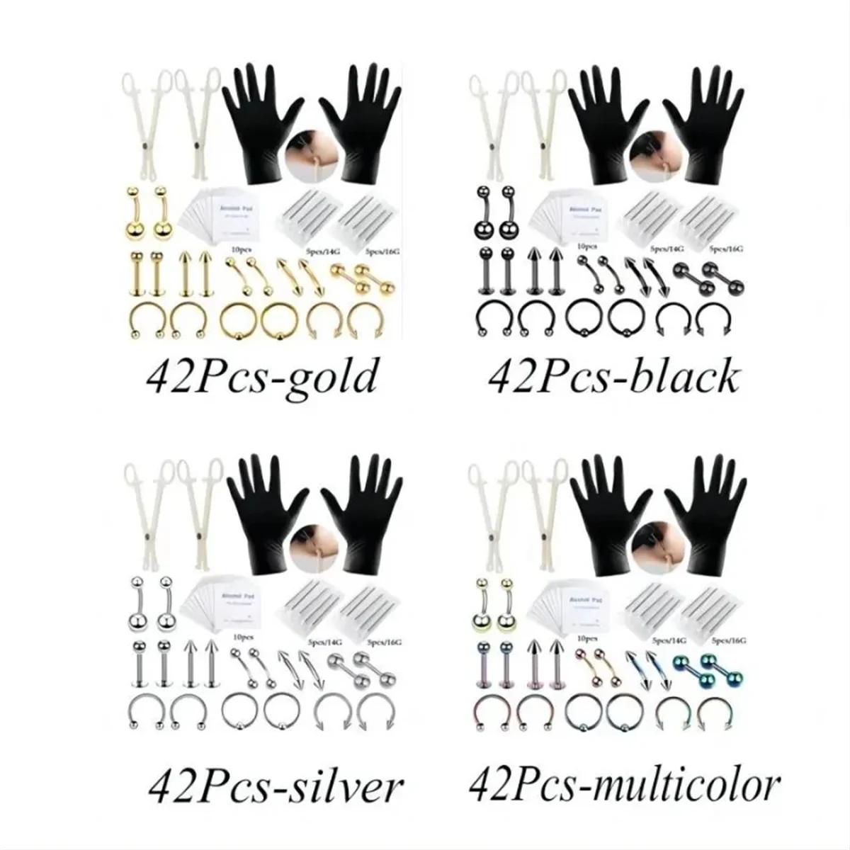 Kit de perçage d'oreille stérile 24/42/84 pièces, pistolet de perçage d'hélice pour Trago de Cartila