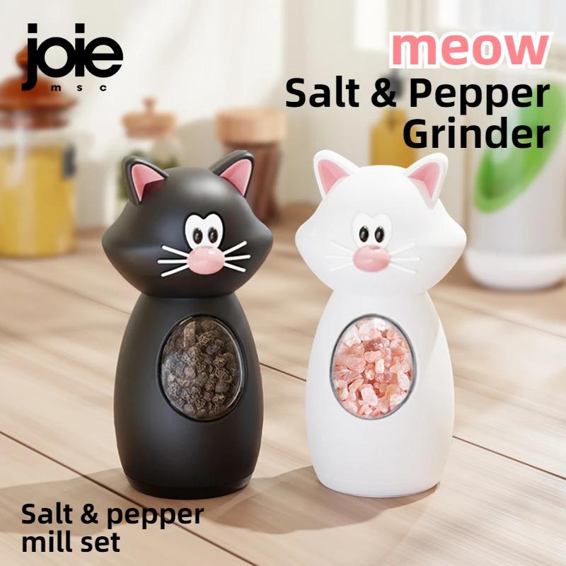 Joie ensemble de moulin à épices Shaker noyau en céramique Meow ensemble de moulin à sel et à poivre