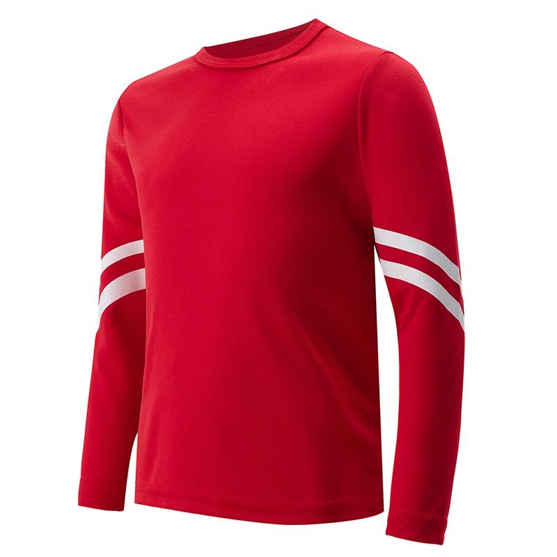 T-shirt de sport à manches longues pour enfants, couleur unie, séchage rapide, pour garçons, jeux de