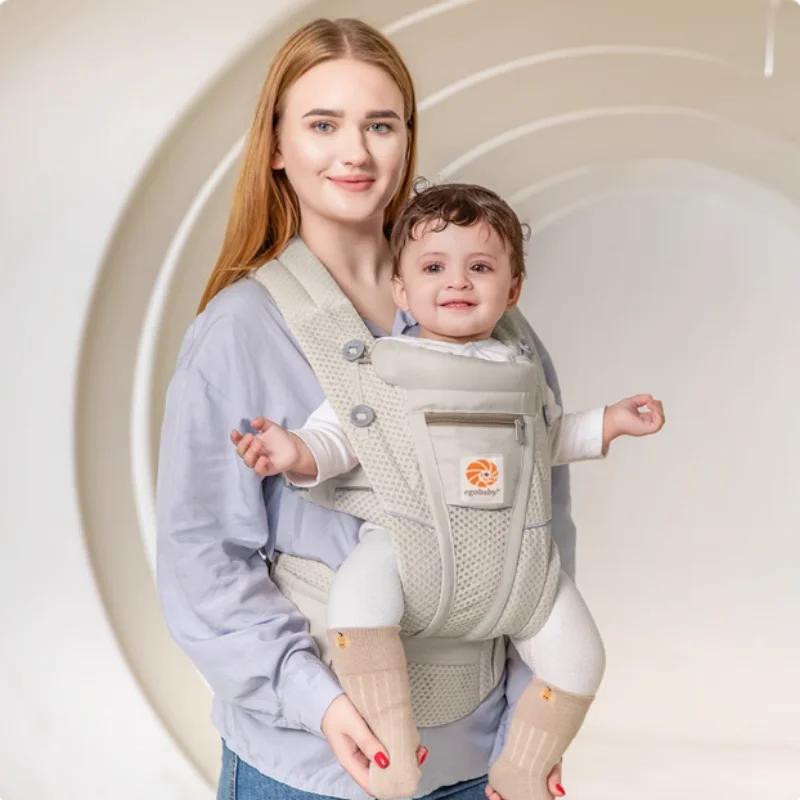 Porte-bébé Ergobaby Omni Breeze toutes positions - Maille respirante avec soutien lombaire pour 7-45 lb