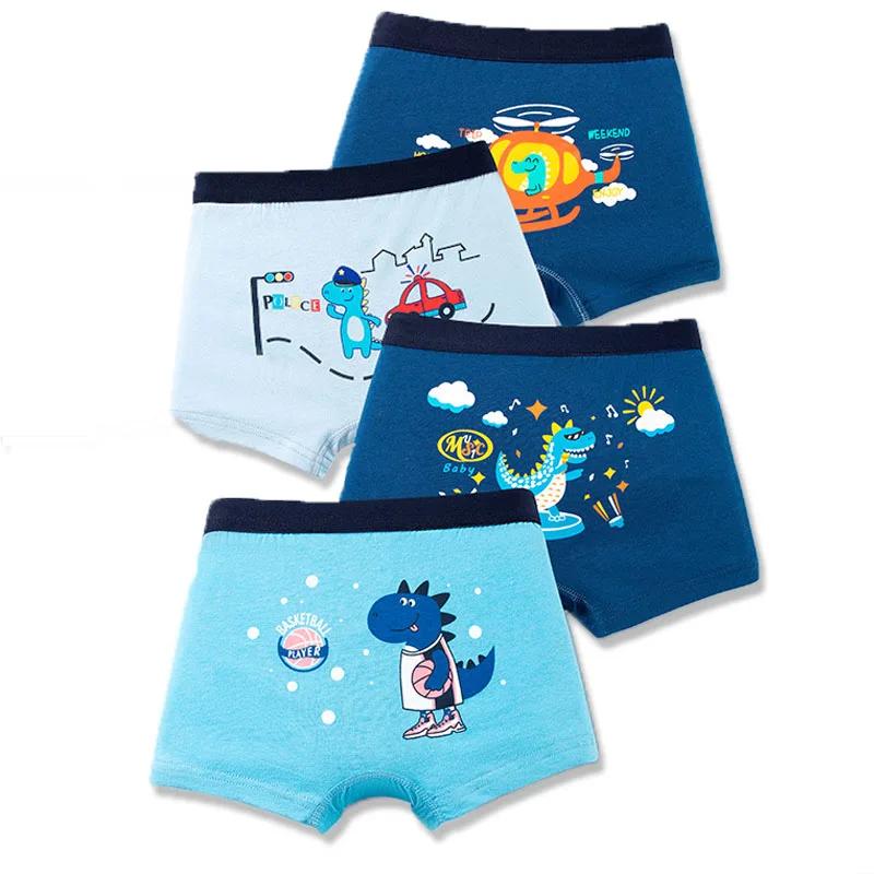 4 pièces garçons sous-vêtements en coton Cool Spiderman dessin animé imprimé enfants garçons boxeurs