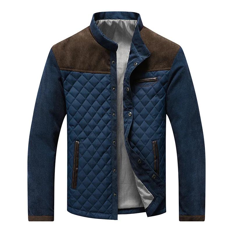 Veste de baseball à col montant pour hommes, patchwork, coupe couvertes, vêtements d'extérieur décon