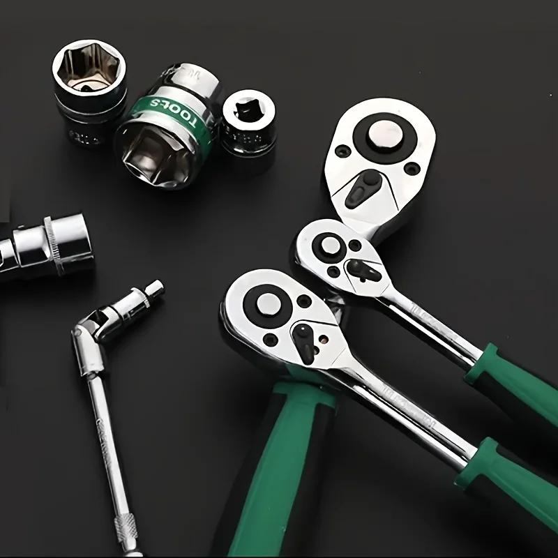 Jeu de douilles 72Drive 1/4 "-3/8"-1/2", douilles de clé à cliquet douilles compactes pour outil méc