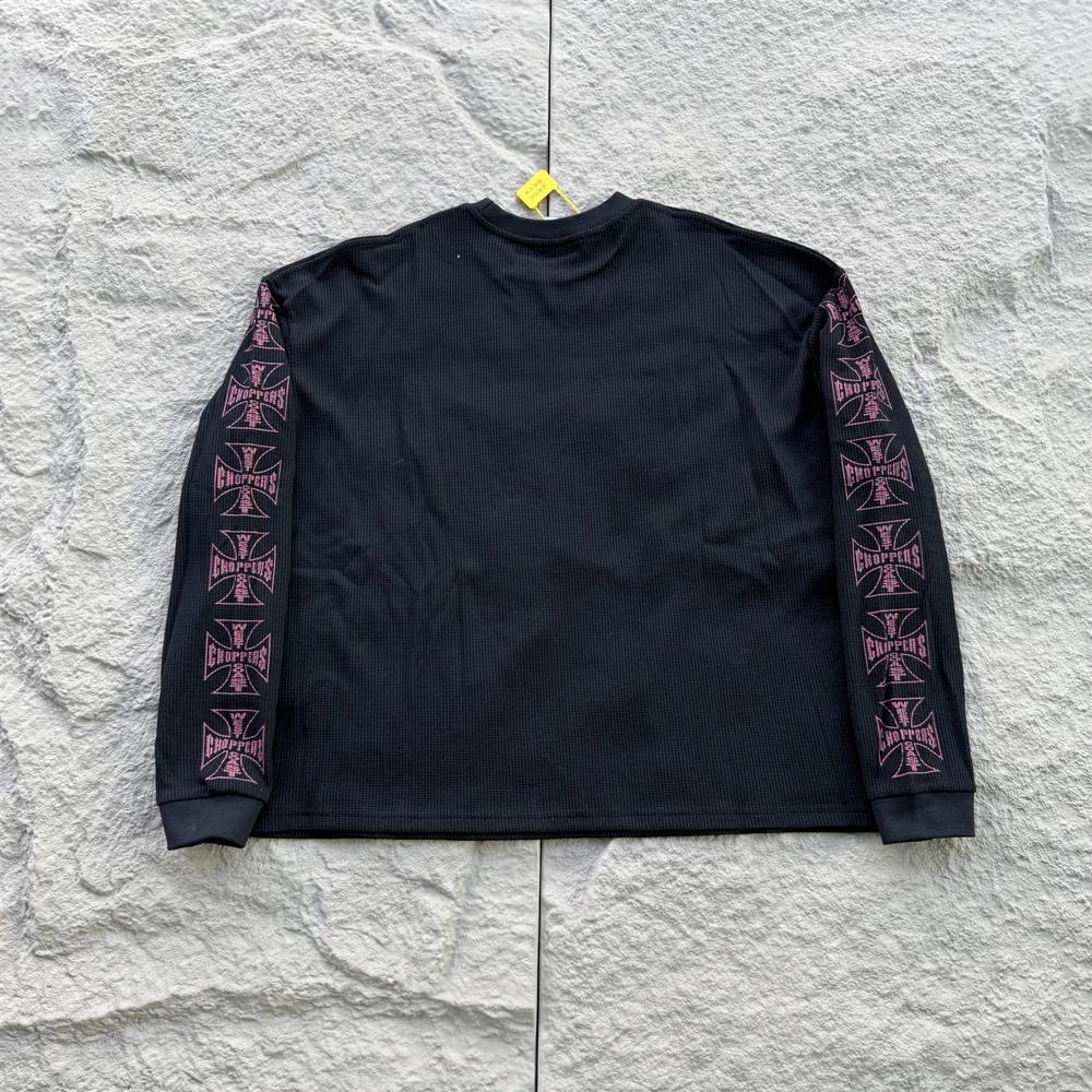 T-shirt vintage imprimé en tissu gaufré de style américain, streetwear de haute qualité, coupe overs