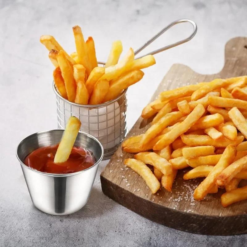 Plats ronds réutilisables en acier inoxydable pour la maison et le restaurant, mini aiss, ce Cup, sa