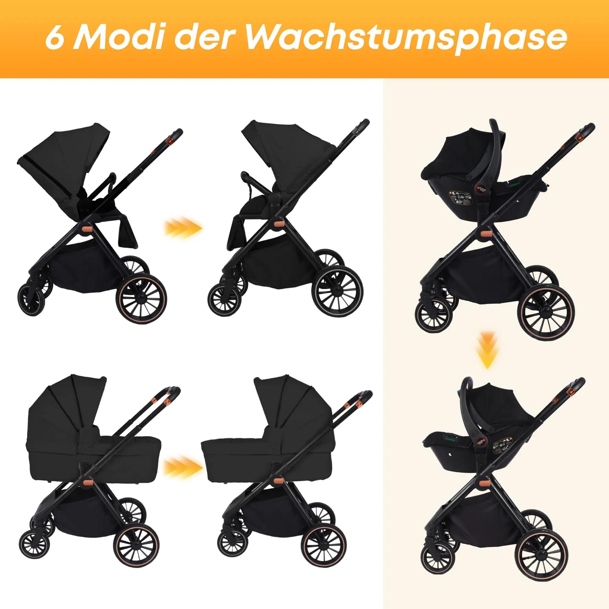 Poussette bébé 3 en 1, combinaison Isofix, systèmes de voyage avec siège bébé, taille I, nacelle, si