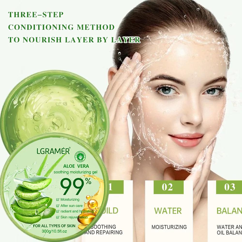 Gel hydratant à l'aloe Vera, soin rafraîchissant, Non collant, crème pour le visage, sans lavage, no