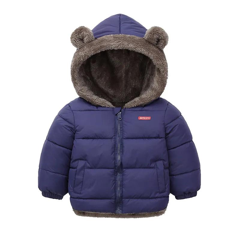 Bébé garçons filles veste à capuche vêtements d'extérieur en coton manteau polaire épais pour enfant