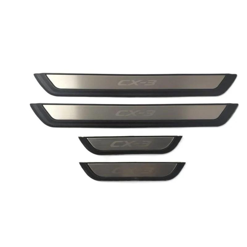 4 pièces/ensemble ABS acier inoxydable pour 2017-2022 Mazda CX-3 CX3 CX 3 Auto seuil de porte pédale