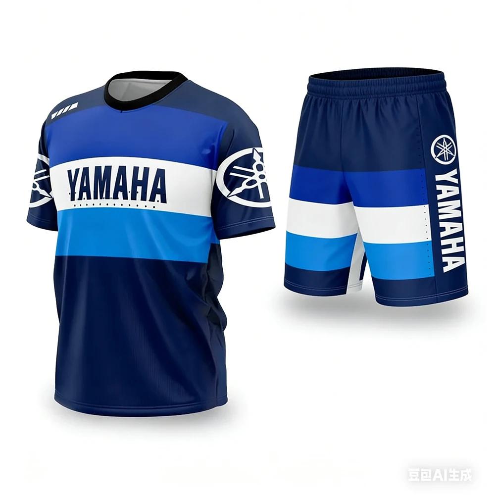 YAMAHA – ensemble de t-shirts de moto pour hommes et femmes, ample, respirant, à séchage rapide, com