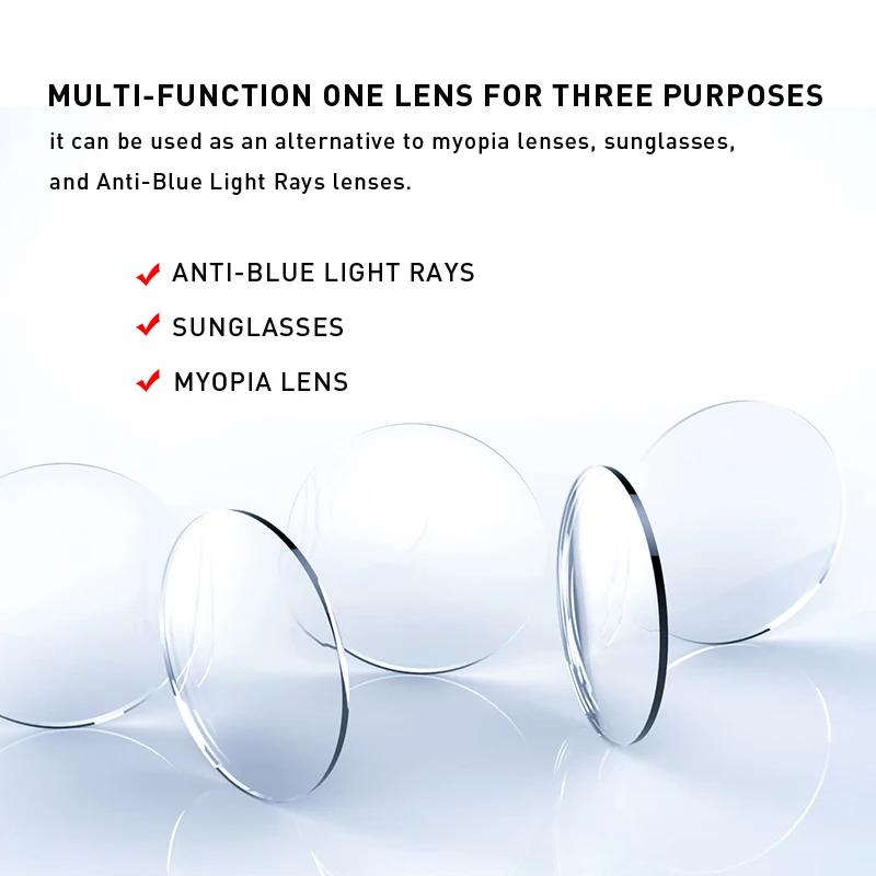 BLMUSA photochromique Anti lumière bleue série hypermétropie myopie lentille 1.56 1.61 1.67 1.74 Pre
