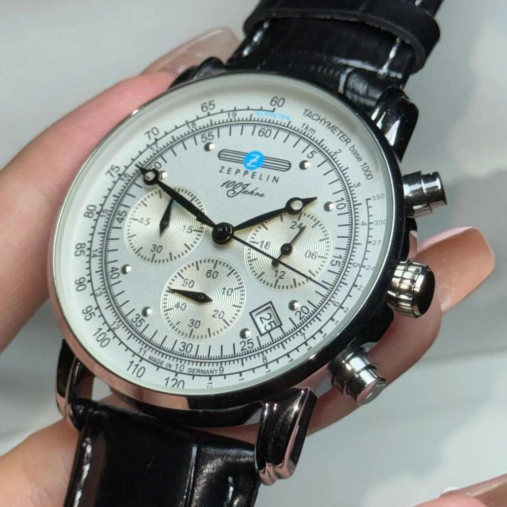 Montre Classique Homme Business et Loisirs, Chronographe Multifonctionnel à Trois Cadrans avec Secon