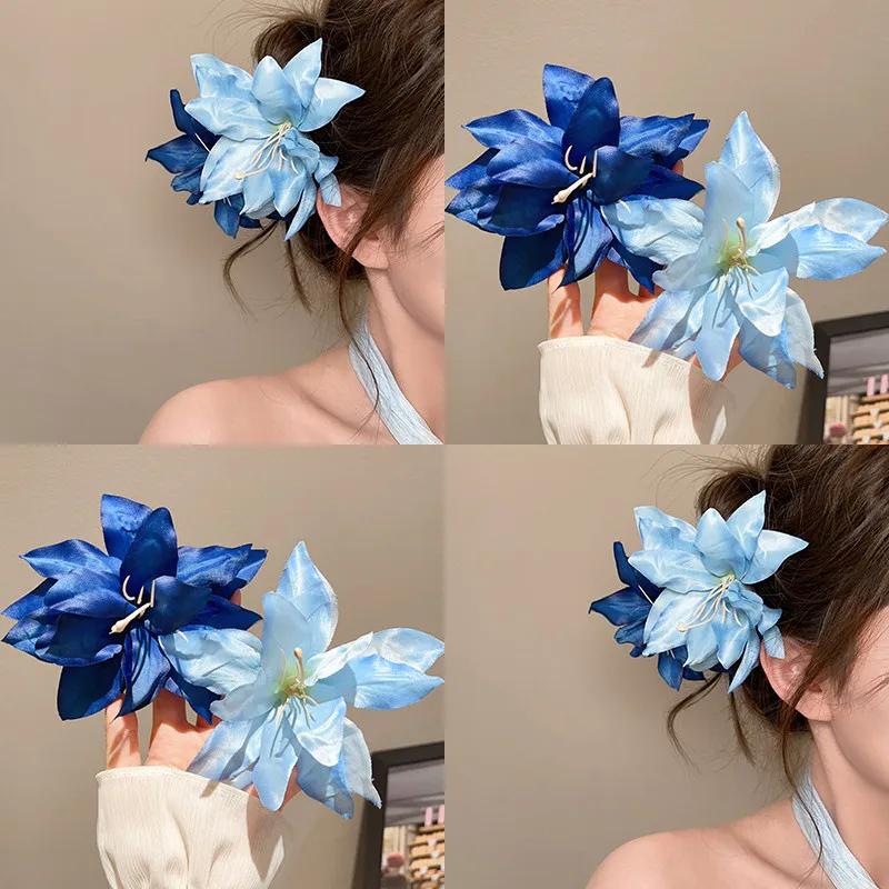 Épingle à cheveux rétro fleur de lys, couvre-chef de saint-valentin pour fille, Clip latéral esthéti