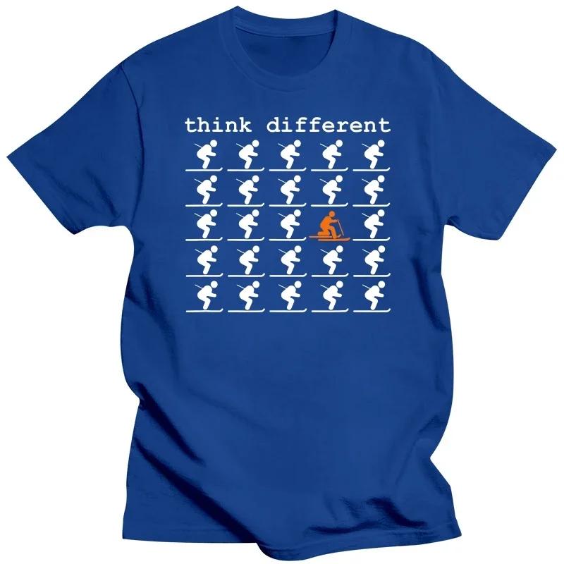 T-shirt de ski unisexe à manches courtes, Think Different, Telemark Ski, Free your Heel, Top Quality