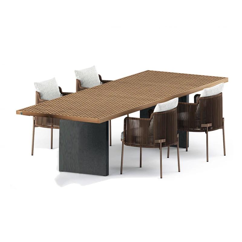 Table en bois italienne d'extérieur, style nordique, pour fête, événement, Restaurant, cuisine, Tabl