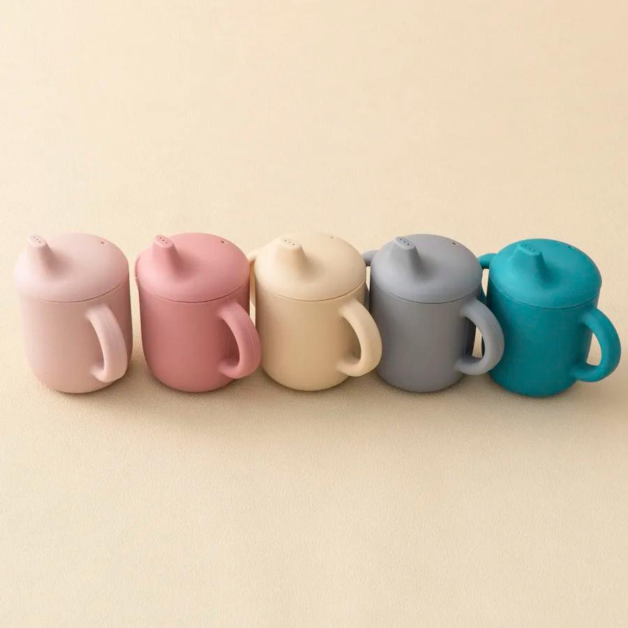 Gobelets d'alimentation en Silicone pour bébés et jeunes enfants, 1 pièce, apprentissage Portable, t