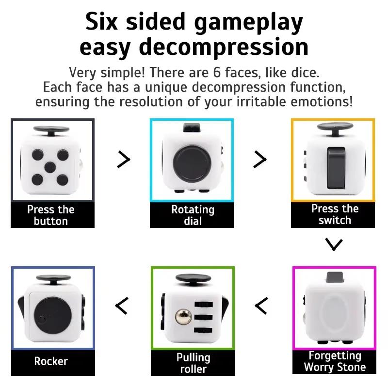 Fidget Cube anti-Stress main Spinner décompression jouet pour autisme tdah anxiété jouets sensoriels