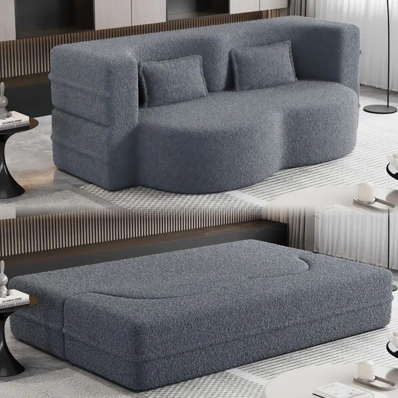 Canapé-lit Double confortable, petit canapé de salon à Double usage, canapé-lit pliable à Compressio