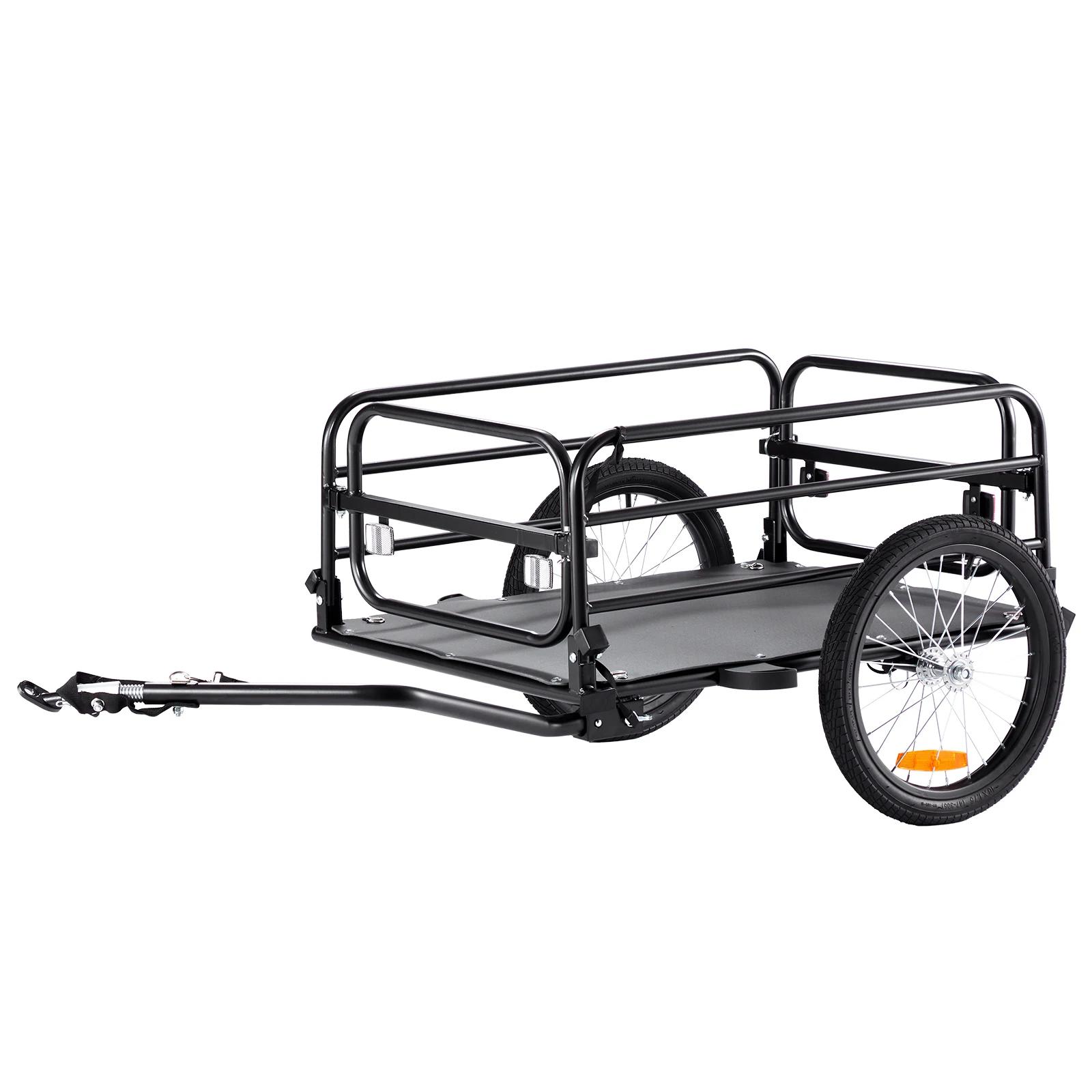 Remorque de vélo pliable SucceBuy 160 lbs avec roues 16" et réflecteurs pour vélos 22"-28" - Sécurité enfant