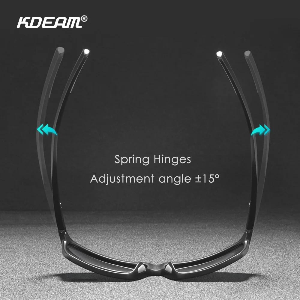 KDEAM-Lunettes de soleil polarisées à 100% ° KD029, protection UV, charnière à ressort intégrale et 