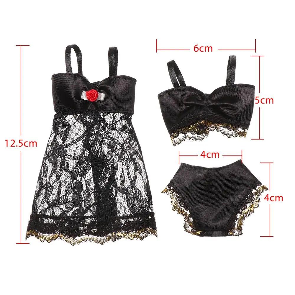 Ensemble de sous-vêtements en dentelle douce pour poupées Blythe 1/6 BJD, culotte de soutien-gorge e