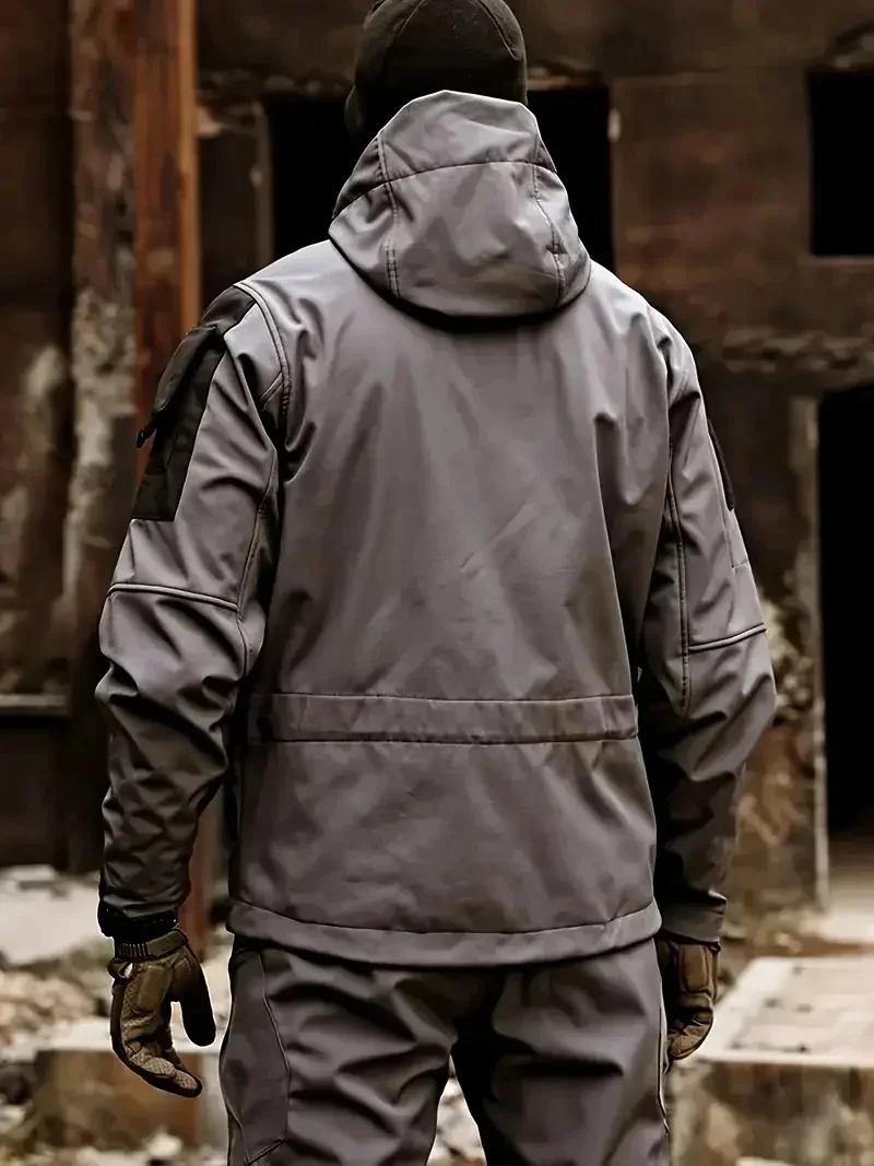 Vestes tactiques pour hommes, Cargo, militaires, SoftShell, imperméables, coupe-vent, à capuche, fon