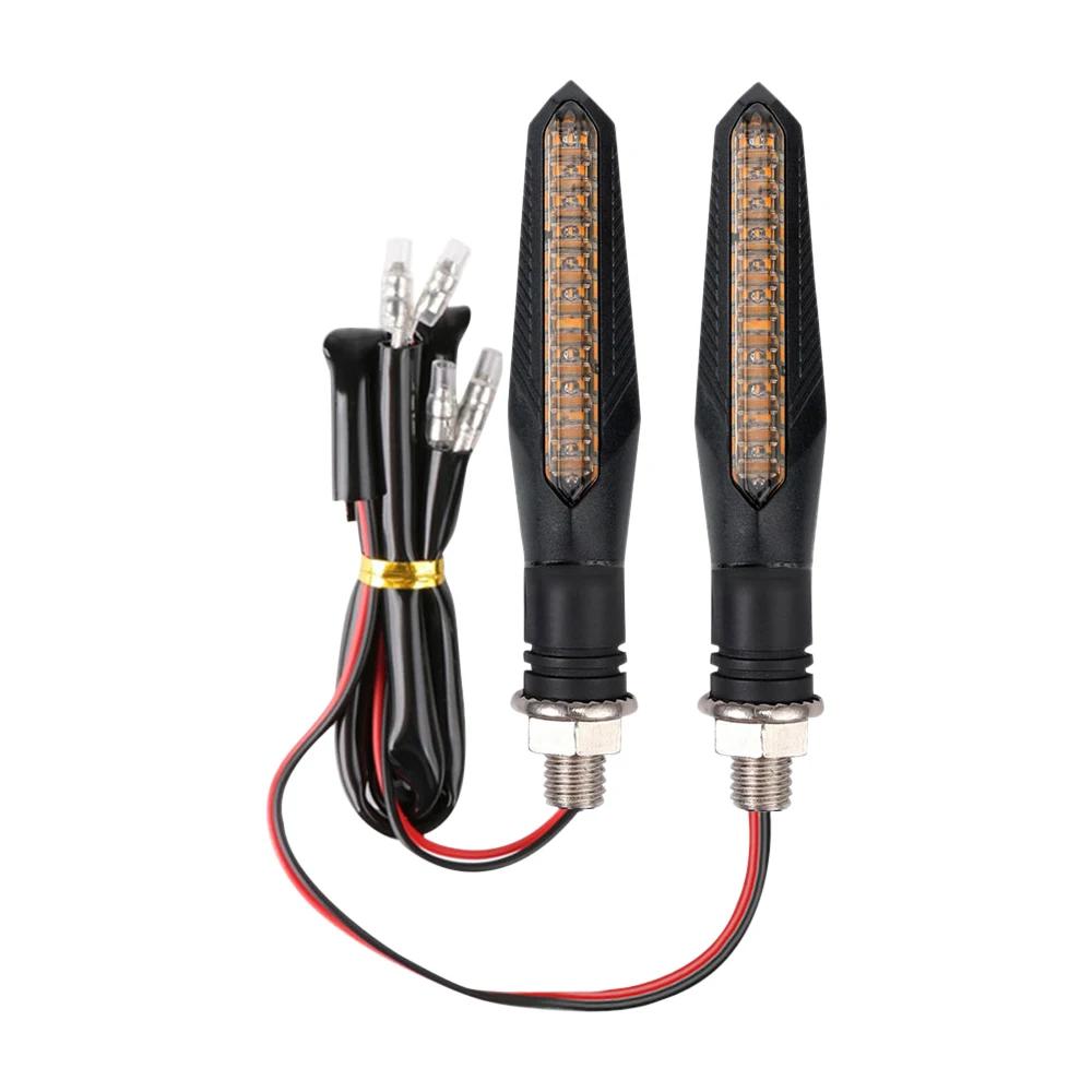 2 pièces 12V moto LED clignotants lumière 12LED clignotant arrière clignotant d'eau qui coule IP68 p