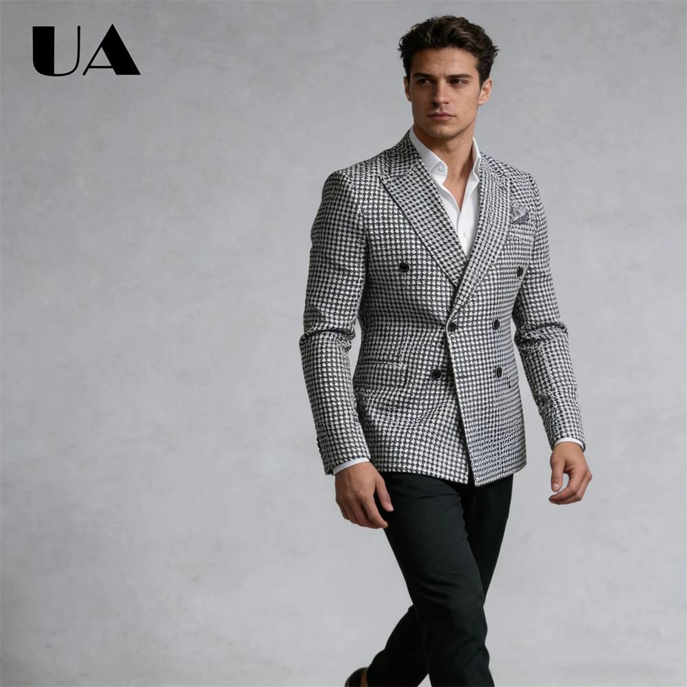 Veste de costume à carreaux Double boutonnage XXS-7XL, grande taille pour hommes, Blazer sur mesure,