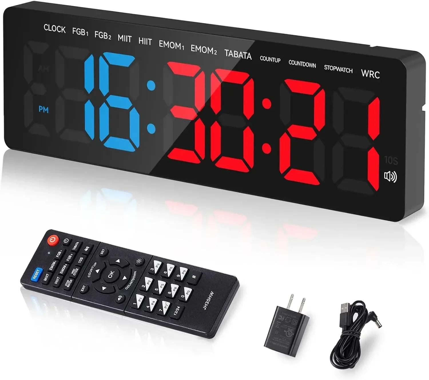 Minuterie de gymnastique numérique 3.5 pouces, compte à rebours/haut, horloge, affichage LED Ultra-c