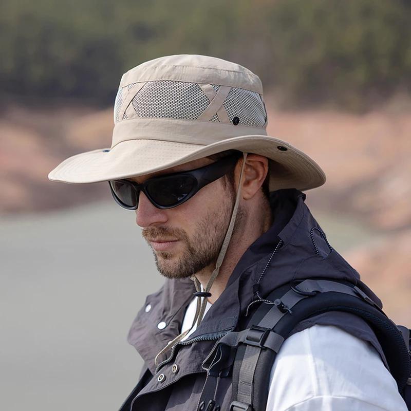Xinbaoguan 100% Nylon printemps/été grands avant-toit respirant parasol chapeau de pêcheur hommes cr