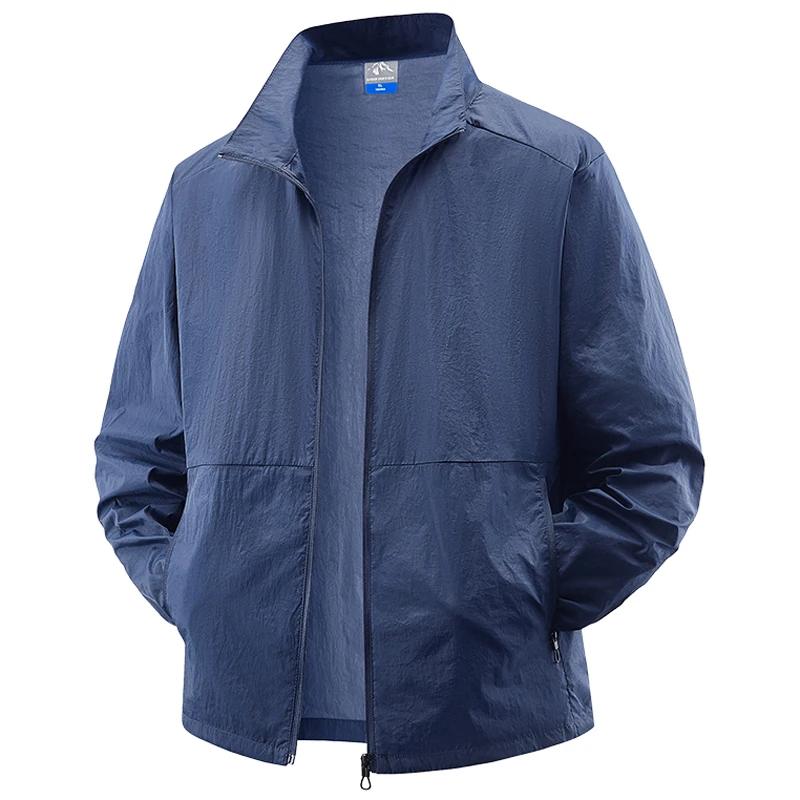 Veste de cyclisme d'été en peau de soleil pour hommes, grande taille 7XL 8XL, manteau de course en p