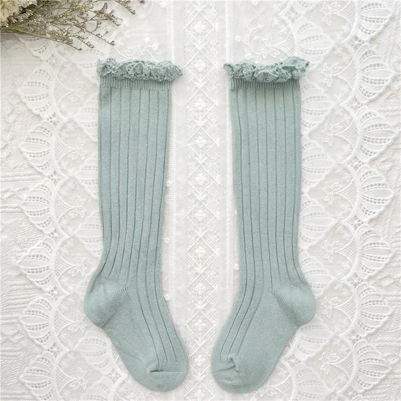Chaussettes hautes à volants pour enfants de 0 à 8 ans, chaussettes longues en coton doux avec fleur