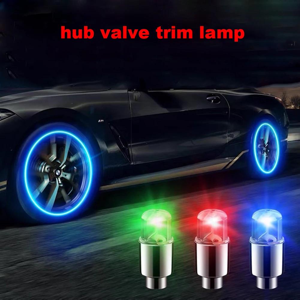 4 pièces bouchon de lumières de roue voiture Auto roue pneu pneu Valve d'air tige lumière LED boucho