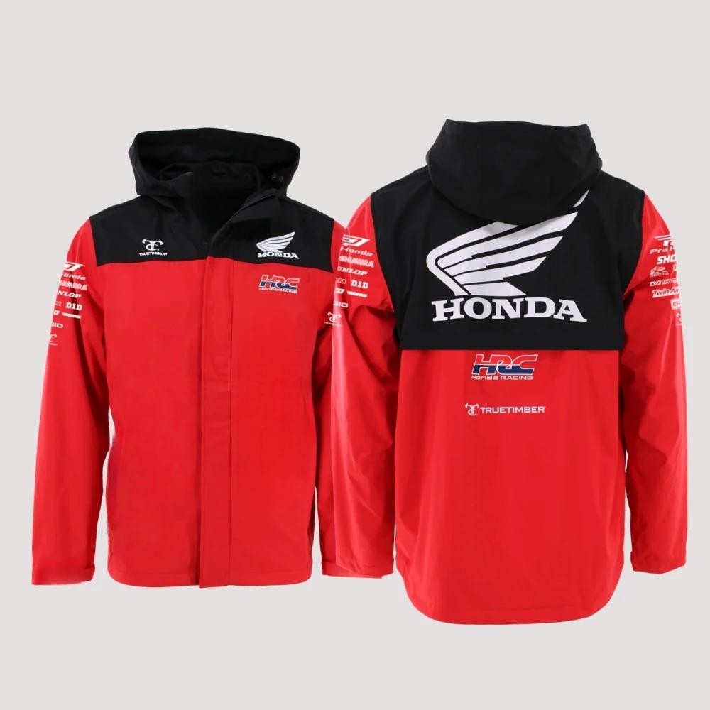 Honda TrueTimber Veste coupe-vent légère rouge et noire pour hommes et femmes HRC Vêtements de cycli