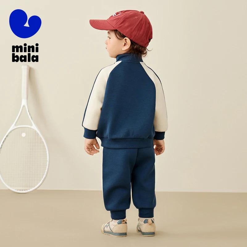 Ensemble deux pièces de style sportif vintage pour enfants, mini bala unisexe, manches longues, cari