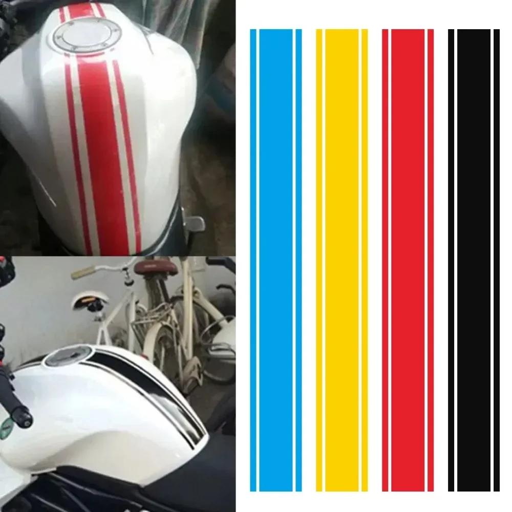 Autocollants de Moto en vinyle imperméable à rayures fines, 50CM, pour capot de réservoir de carbura