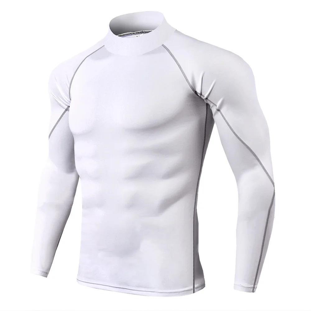 Compression t-shirt hommes à manches longues musculation Sport t-shirts décontracté séchage rapide g