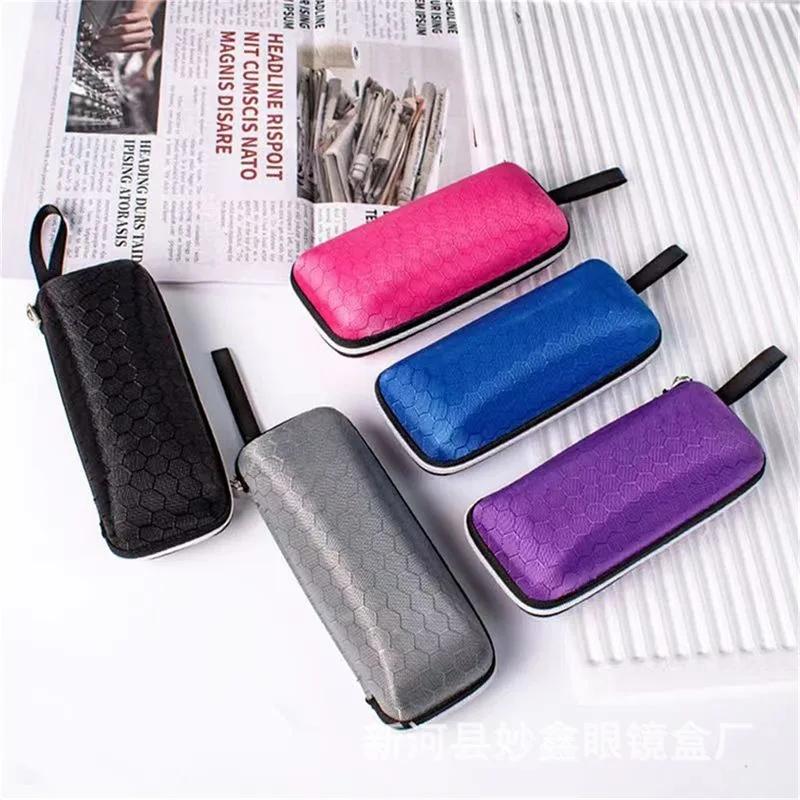 Nouveau étui à lunettes à fermeture éclair en nid d'abeille étui à lunettes de soleil portable sac à