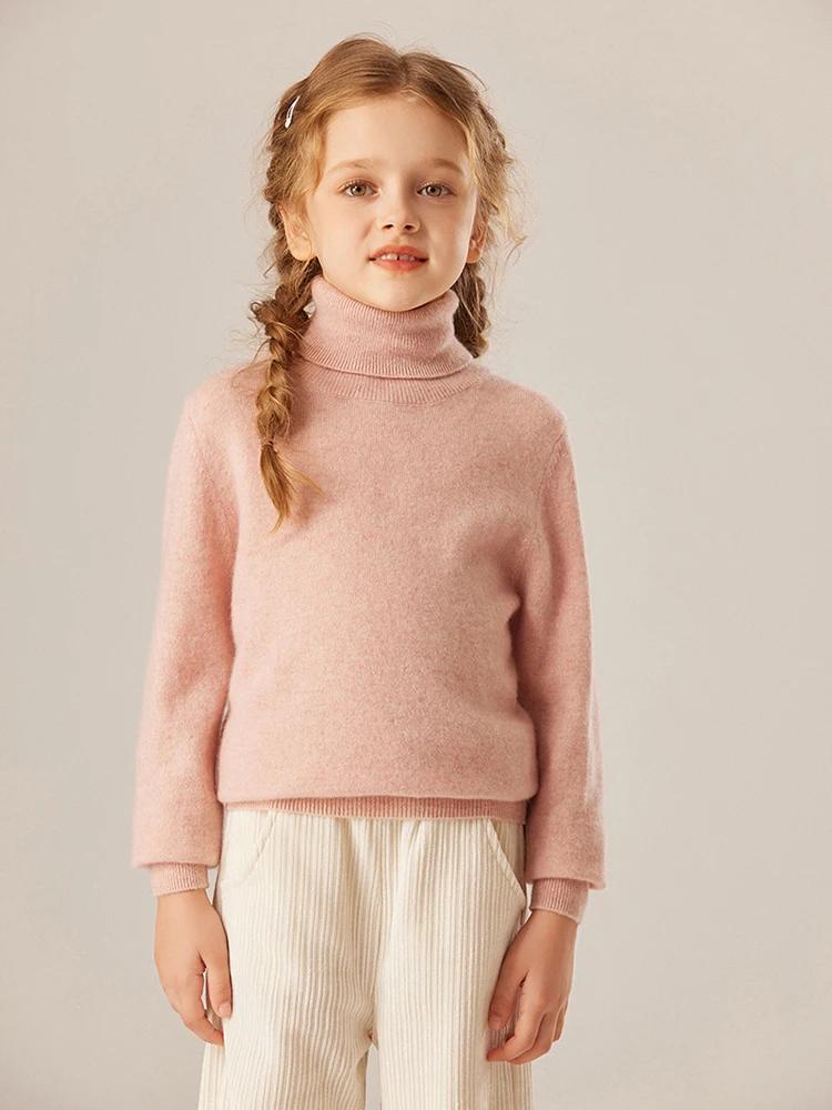 CHICUU enfant 100% pull en cachemire col roulé pull épais chaud basique cachemire tricots enfants ch
