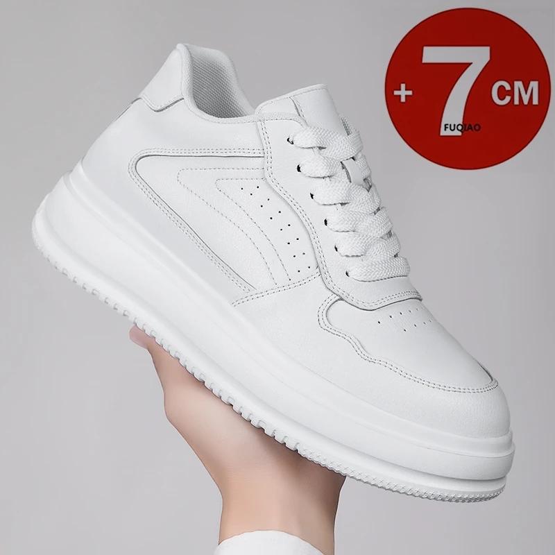 Hommes femmes 7CM hauteur augmenter espadrilles décontractées chaussures d'ascenseur confortables re