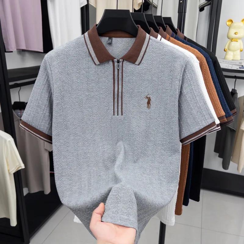 Marque de luxe à manches courtes polo shirt hommes Flip Top Summer Fashion jacquard design Golf pone