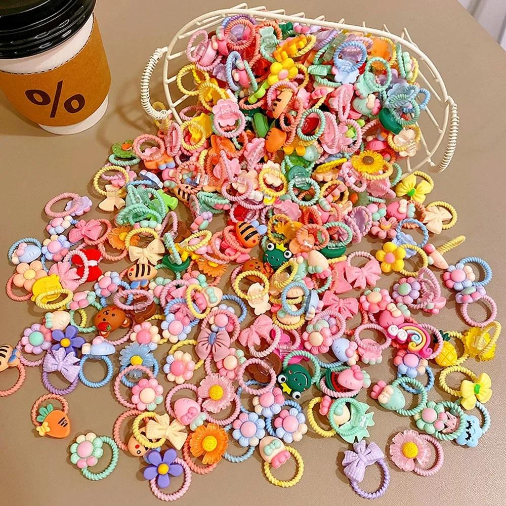Bande de caoutchouc mignonne de dessin animé, accessoires pour cheveux pour petites filles, paquet d