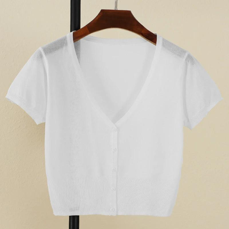 cardigan femme court haut ete légère manteau protection solaire korean style gilet maille tricot fem