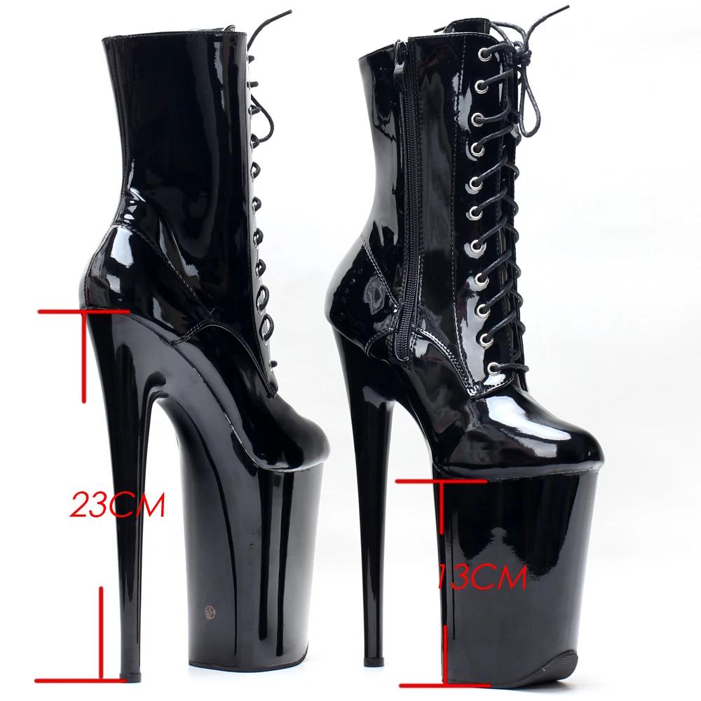 Chaussures de strip-teaseuse à talons hauts extrêmes de 23CM, bottines de danse sur poteau à lacets